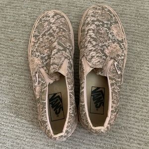 Vans classic slip on pink snakeskin leather 6